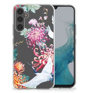 Samsung Galaxy A34 TPU Hoesje Bird Flowers