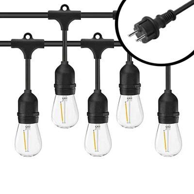 20m Arena LED Prikkabel - IP65 Lichtsnoer Buiten - koppelbaar - inclusief 20x E27 lampen - Incl. Stekker