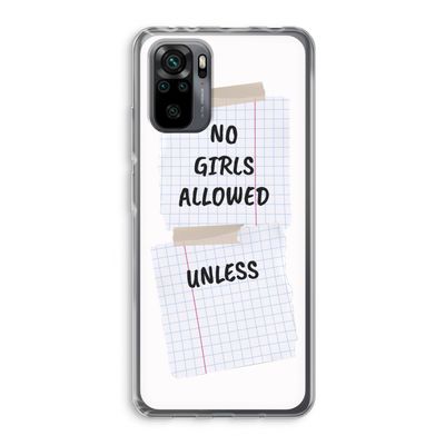 No Girls Allowed Unless: Xiaomi Redmi Note 10 Pro Transparant Hoesje