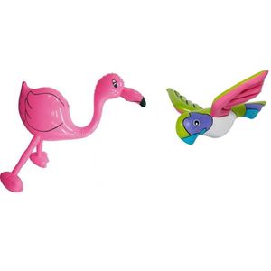 Opblaasbare flamingo en papegaai   -