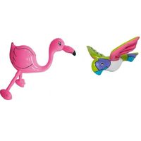 Opblaasbare flamingo en papegaai   - - thumbnail