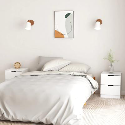 Nachtkastjes 2 st 40x40x50 cm bewerkt hout wit