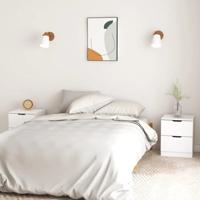 Nachtkastjes 2 st 40x40x50 cm bewerkt hout wit - thumbnail