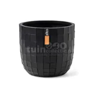 Capi Bloempot Bol Blocks Zwart Ø14cm