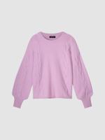 Cashmere pullover met textuur en pofmouwen Cashmere pullover met textuur en pofmouwen