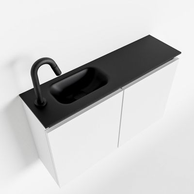 Toiletmeubel Mondiaz Ture | 80 cm | Meubelkleur Talc | Eden wastafel Urban Links | 1 kraangat