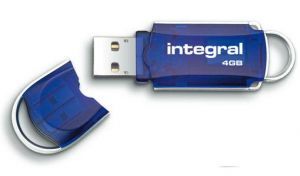 Integral 128GB USB2.0 DRIVE COURIER BLUE USB flash drive USB Type-A 2.0 Blauw, Zilver
