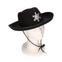 Funny Fashion Kinder verkleed cowboyhoed - zwart - Carnaval sheriff hoeden