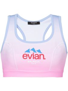 Balmain x Evian brassière de sport à logo imprimé - Rose