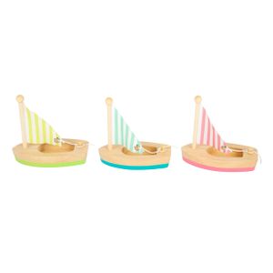 Small Foot badspeelgoed houten zeilboten, set van 3