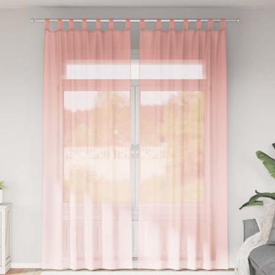 Gordijnen voile met lussen 2 st 140x260 cm roze