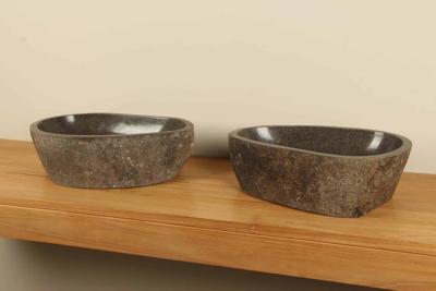 Rivierstenen waskommen set RM070316AB, 49x30x15 cm