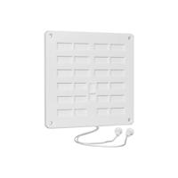 Nedco afsluitbaar ventilatierooster met trekkoord - 160x160mm - wit