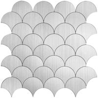 Zelfklevende Mozaïektegel Zilver XL - Schelpdesign 266x266mm