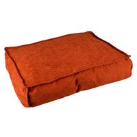 Kussen rechthoekig velvet copper rood/wit M - 76x56x13