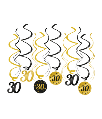 Classy Party Swirls 30 Jaar (12st)