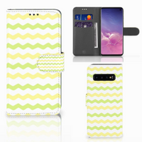 Samsung Galaxy S10 Telefoon Hoesje Waves Yellow - thumbnail