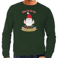 Foute Kersttrui/sweater voor heren - Kado Gnoom - groen - Kerst kabouter - thumbnail