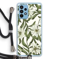 Wit bloemenpatroon: Samsung Galaxy A52 Transparant Hoesje met koord