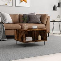 Salontafel 60x50x36,5 cm bewerkt hout gerookt eikenkleurig