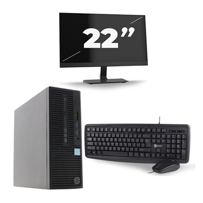 HP 280 G2 SFF - Intel Core i5-6e Generatie - 8GB RAM - 256GB SSD - Windows 11 + 1x 22 inch Monitor