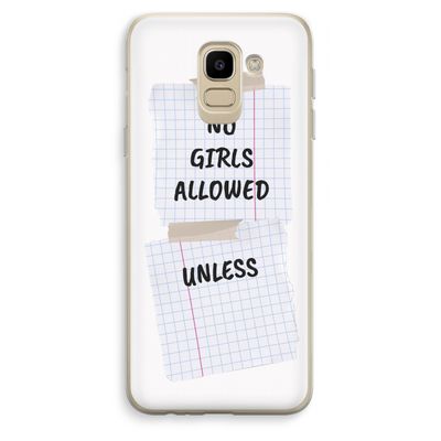No Girls Allowed Unless: Samsung Galaxy J6 (2018) Transparant Hoesje