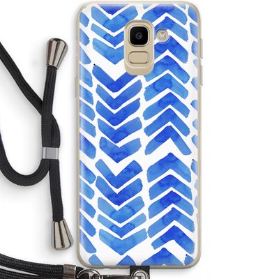 Blauwe pijlen: Samsung Galaxy J6 (2018) Transparant Hoesje met koord
