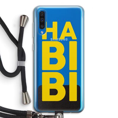Habibi Blue: Samsung Galaxy A50 Transparant Hoesje met koord