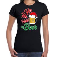 Ho ho hold my beer fout Kerstshirt / outfit zwart voor dames