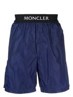 Moncler short de bain à taille à logo - Bleu - thumbnail