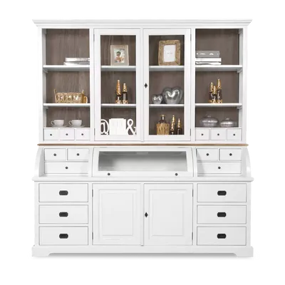 Vitrinekast (ronde klep) Lakewood - Clear/Mindi Rustic Grey Vitrinekast (ronde klep) Lakewood - Clear/Mindi Rustic Grey