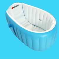 2 stuks baby bad tub Kids badkuip draagbare opblaasbare cartoon verdikking Washbowl pasgeborenen houden warm zwembad (blauw)
