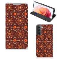 Samsung Galaxy S21 | Hoesje met Magneet | Batik Brown