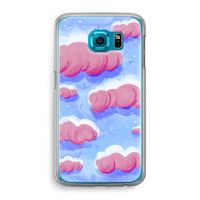 Roze wolken met vogels: Samsung Galaxy S6 Transparant Hoesje