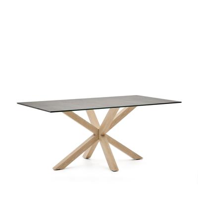 Kave Home Eettafel 'Argo' Iron Moss Keramiek, 160 x 90cm, kleur Naturel