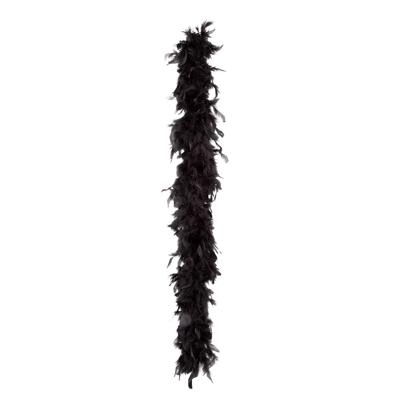Kerst boa - veren slinger - zwart - 180 cm - 50 gram - kerstboomversiering - kerstslinger