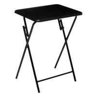 Bijzettafel/tuin tafel Edson - metaal - zwart - 48 x 38 x 64 cm - voor buiten - inklapbaar Bijzettafel/tuin tafel Edson - metaal - zwart - 48 x 38 x 64 cm - voor buiten - inklapbaar