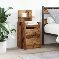 Nachtkastjes met 2 lades 2 st 38x34x80 cm oud hout
