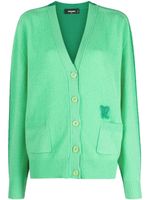 DSQUARED2 cardigan nervuré à logo appliqué - Vert