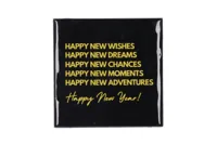Tegeltje Happy new wishes 10x10x1cm Tegeltje Happy new wishes 10x10x1cm