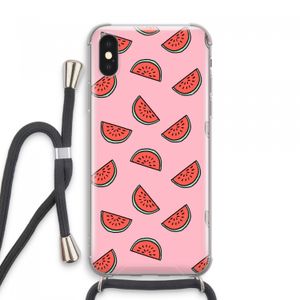 Watermeloen: iPhone XS Max Transparant Hoesje met koord