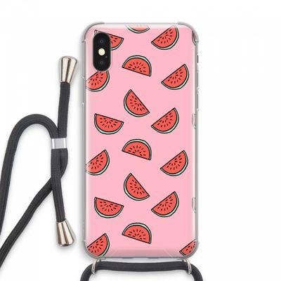 Watermeloen: iPhone XS Max Transparant Hoesje met koord