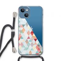 Gekleurde driehoekjes pastel: iPhone 13 mini Transparant Hoesje met koord