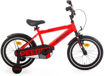 AMIGO Speeder 16 Inch Jongens Terugtraprem Rood/Zwart AMIGO Speeder 16 Inch Jongens Terugtraprem Rood/Zwart