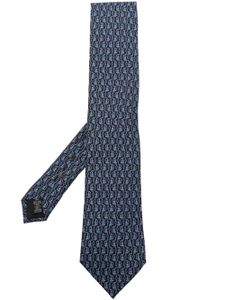 Zegna graphic-print mulberry-silk tie - Bleu