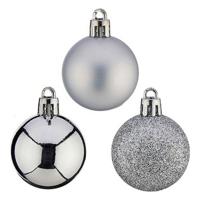 Kerstballen Ø 4 cm Zilverkleurig PVC 12 x 8 x 8 cm 8 x 8 x 12 cm Kerstballen Ø 4 cm Zilverkleurig PVC 12 x 8 x 8 cm 8 x 8 x 12 cm