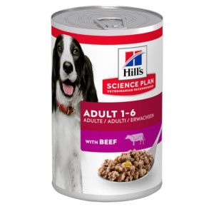 Hill's Adult met rund hondenvoer (blik 370 gr) 3 trays (36 x 370 g)