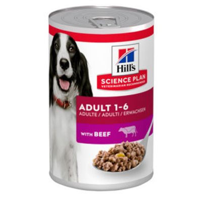 Hill&apos;s Adult nat hondenvoer met rund blik 1 tray (12 x 370 g)