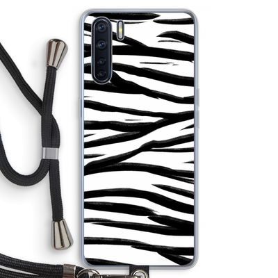 Zebra pattern: Oppo A91 Transparant Hoesje met koord
