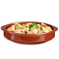 Tapas ovenschaal / serveerschaal - rond - Spaans terracotta/aardewerk - D30 x H7 cm